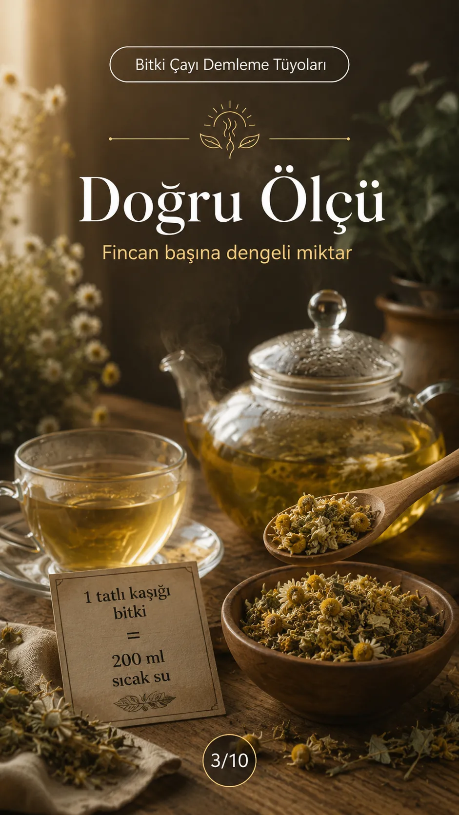 Bitki çayı için doğru ölçü ve fincan oranı Bitki çayı için doğru ölçü ve fincan oranı