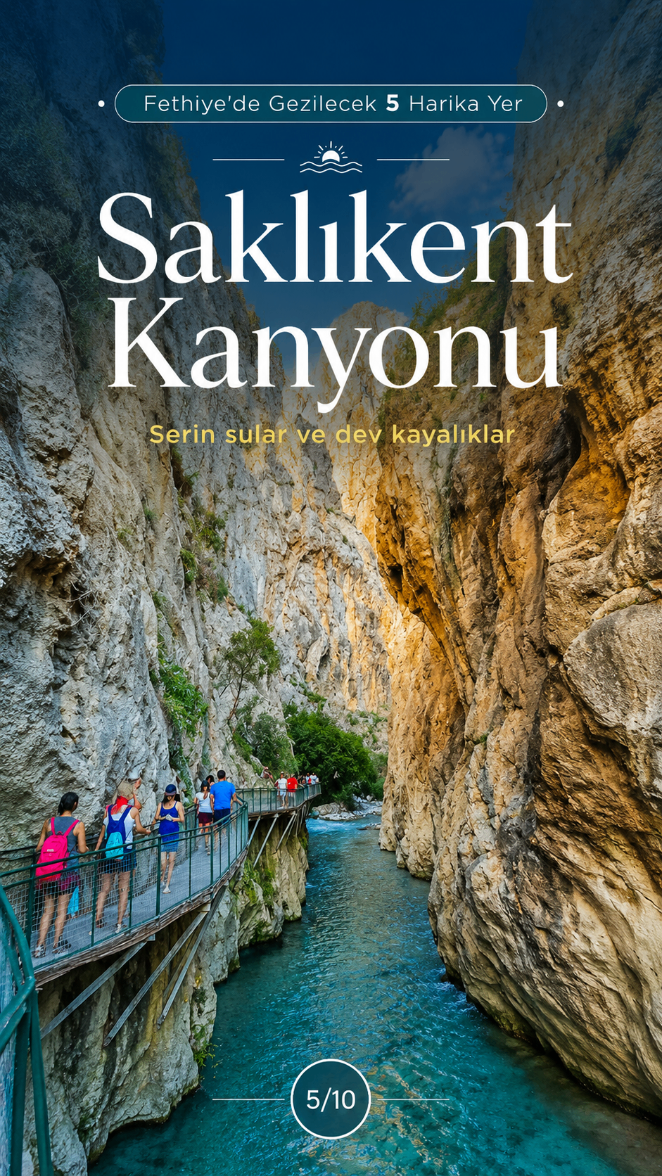 Saklıkent Kanyonu serin sular ve kayalıklar