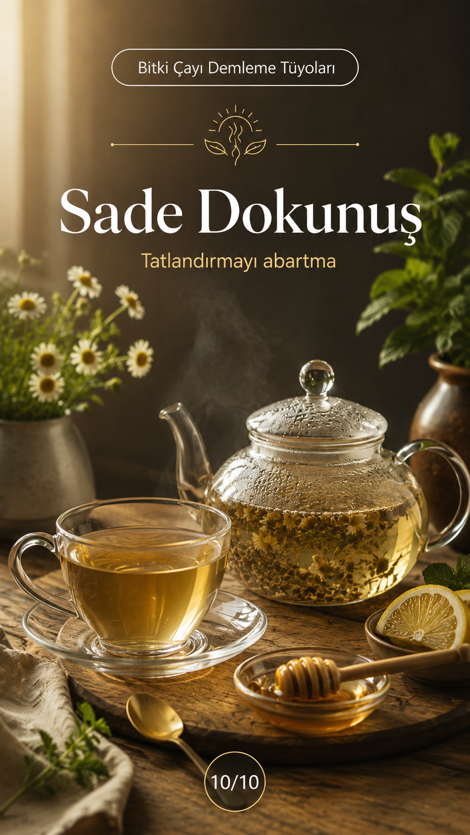 Bitki çayında sade tatlandırma önerisi
